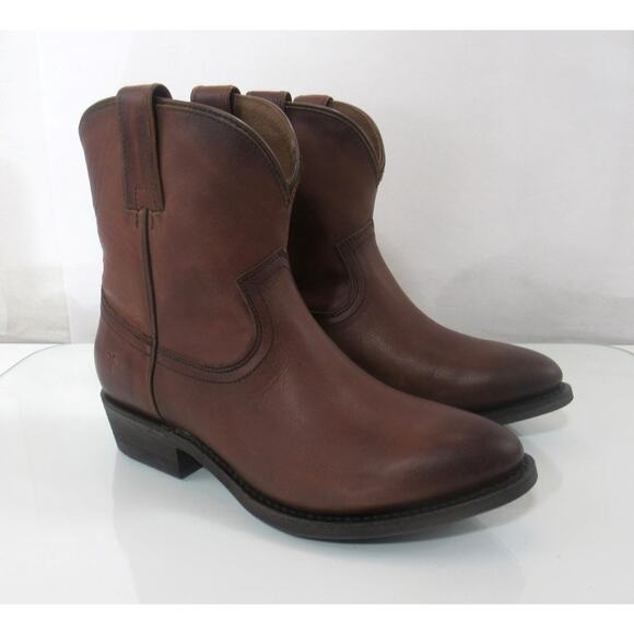 Women's Frye Billy Short Western Booties Pull On Ankle Boots Redwood Size 7.5 - Picture 5 of 9